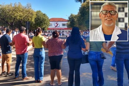 Dezenas de alunos, professores e familiares realizaram ato por professor desaparecido no Salesiano 