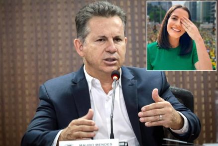 O governador Mauro Mendes, que lamentou morte de Amlia Barros 