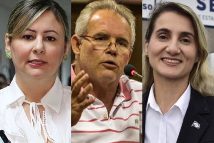 A ex-interventora da Sade Danielle Carmona, o mdico Marcelo Sandrin e a coronel da PM Grasielle Bugalho 