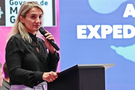 A coronel Grasielle Bugalho, secretria de Estado de Assistncia Social