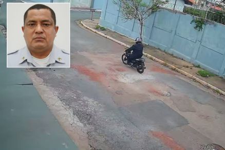 O sargento da Polcia Militar Odenil Alves (detalhe), que morreu aps levar um tiro na cabea em Cuiab