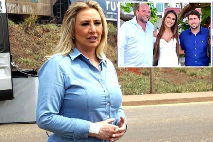 A primeira-dama de Cuiab Mrcia Pinheiro; no detalhe Antonio Kuhn, Camila Kuhn e Ernani Kuhn