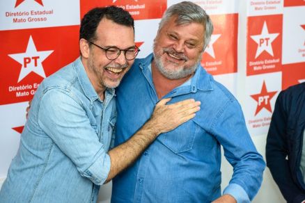 O pr-candidato a prefeito de Cuiab, o deputado estadual Ldio Cabral, e o vice-prefeito Jos Roberto Stopa 