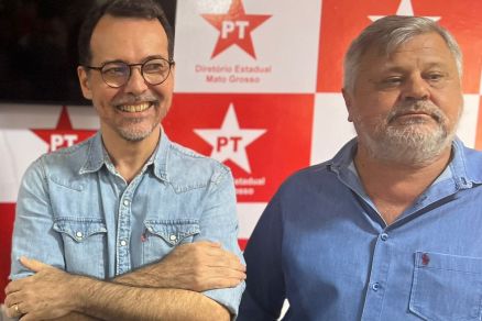 O candidato a prefeito de Cuiab, Ldio Cabral, e o atual vice-prefeito Jos Roberto Stopa