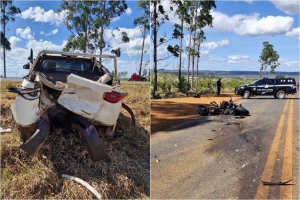 Imagens do local do acidente, que envolveu tr�s ve�culos 