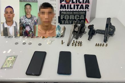 PM apreendeu 4 armas, dinheiro, munio, dentre outros objetos
