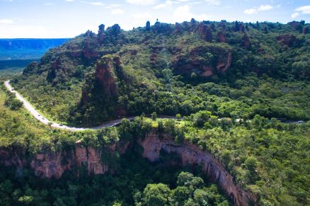 Trecho do Porto do Inferno, na MT-251, que liga Cuiab a Chapada