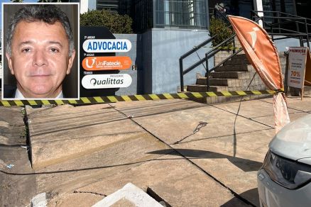 O local do atentado, em frente ao escritrio de Renato (detalhe)