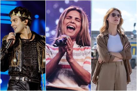 Luan Santana, Aline Barros e atriz Daisy Edgar-Jones, do filme Twisters