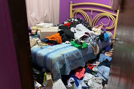 O quarto onde Raquel Cattani foi encontrada morta