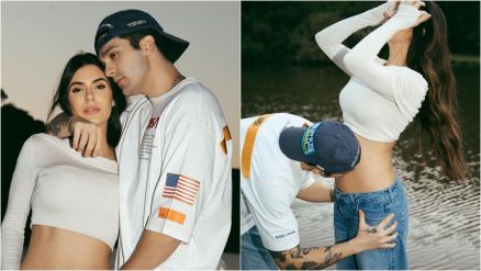 O cantor Luan Santana e Jade Magalhes