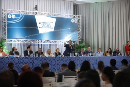 Conselheiro-presidente do TCE-MT, Srgio Ricardo, durante abertura do Tribunais em Ao em Cceres