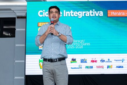 O pr-candidato  reeleio, Kalil Baracat (MDB), abriu o evento e destacou os avanos 