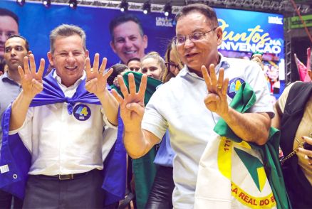 O candidato a prefeito de Cuiab, Eduardo Botelho, na conveno 