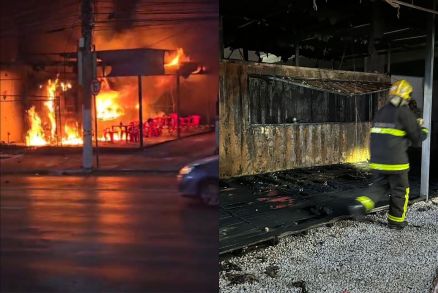 A pastelaria foi completamente destruda pelo fogo