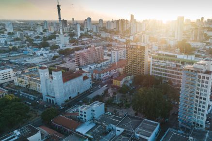 Vista da rea central de Cuiab, cidade mais populosa do Estado