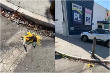 Despacho foi deixado em uma encruzilhada, em frente  sede do PL