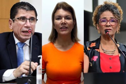 Os candidatos Aluzio Leite, Rose Barranco e Edna Sampaio