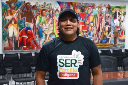 Kanawayuri Leandro Marcello Kamaiur, representante da Aldeia Kamaiura, da etnia Kamaiura, de Canarana