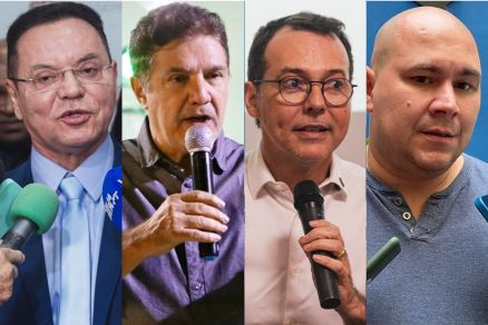 Os candidatos Eduardo Botelho, Domingos Kennedy, Ldio Cabral e Ablio Brunini