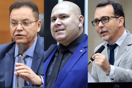 Os candidatos a prefeito de Cuiab, Eduardo Botelho, Abilio Brunini e Ldio Cabral