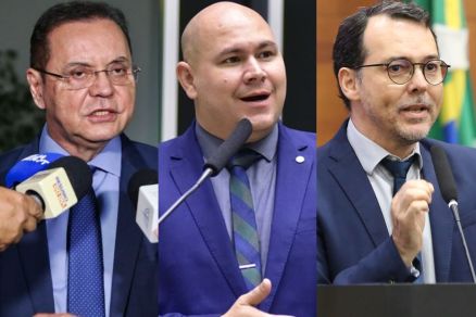 Os candidatos Eduardo Botelho, Ablio Brunini e Ldio Cabral
