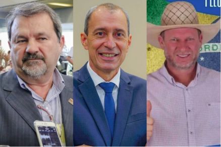 Os candidatos: Francis Maris; Miguel Vaz e Carlos Borchardt