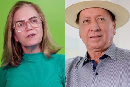 Os candidatos Mirtes Leitzke e Roberto Dorner