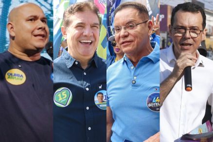 Os candidatos a prefeito de Cuiab�: Ab�lio Brunini, Domingos Kennedy, Eduardo Botelho e L�dio Cabral