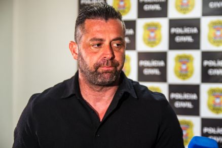 O delegado Bruno Abreu, que concedeu entrevista coletiva nesta quarta na DHPP