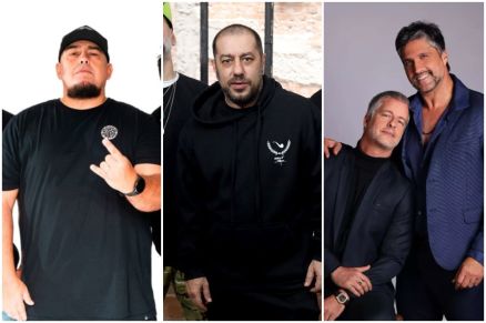 Digo, vocalista da Raimundos; Badau, vocalista do CPM 22 e a dupla sertaneja Victor & Lo