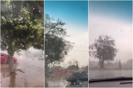 Frame de v�deos mostram chuvas no Coxip� 