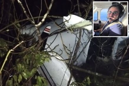 Piloto Evandro Bevilaqua (em detalhe), que falou sobre queda de avio 