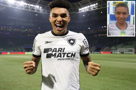 O jogador cuiabano Igor Jesus no Botafogo e na infncia (detalhe)