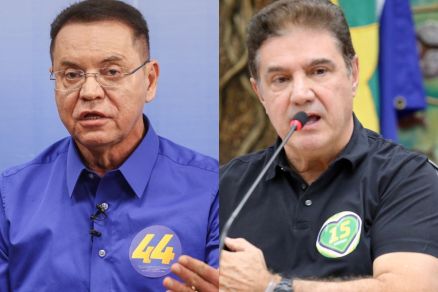 Os candidatos a prefeito de Cuiab: Eduadro Botelho ( esquerda) e Domingos Kennedy ( direita)