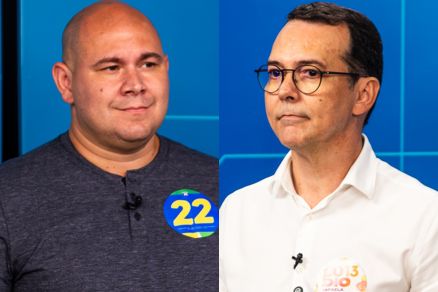 Os candidatos Ab�lio Brunini e L�dio Cabral: troca de farpas
