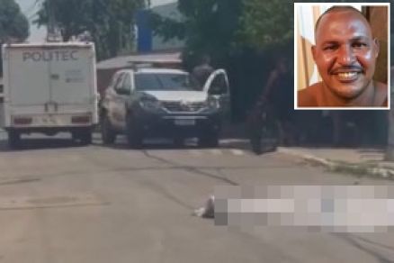 O corpo de Sandro Lcio Galdino (detalhe), que morreu nesta tera