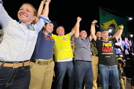 Flvia Moretti, coronel Vnia, Jair Bolsonaro, Ablio Brunini e Marcel van Hattem