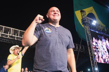 O candidato a prefeito Ablio Brunini, em evento com ex-presidente