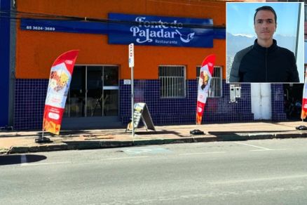 Estabelecimento onde Geandr Latorraca (em detalhe) foi abordado 