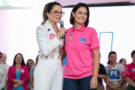 Virginia Mendes e Michelle Bolsonaro, que declararam apoio a Ablio Brunini