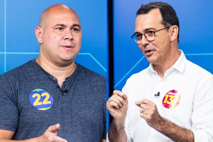 Os candidatos Ab�lio Brunini e L�dio Cabral, que disputam a Prefeitura de Cuiab�