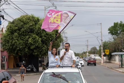 O candidato a prefeito de Cuiab, Ldio Cabral e a esposa, Maria Teresa