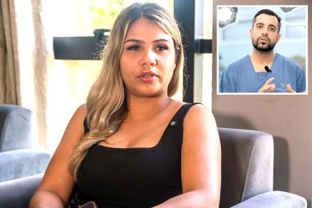 A servidora Monnyk Glascielly, que pede indenizao; no detalhe, o mdico Rodrigo Bernardino