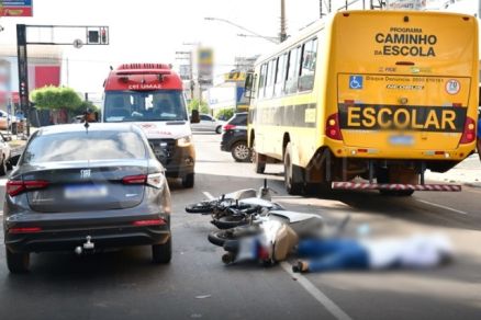 A vtima ficou cada na pista at a chegada do Samu 