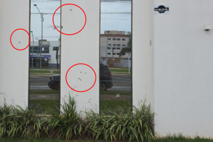 Foto da fachada do escritrio do advogado Marco Antnio Mendes, que foi alvo de tiros