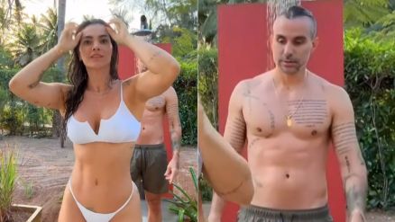 Kelly Key ostentou corpo de biquni e deixou Mico Freitas hipnotizado 