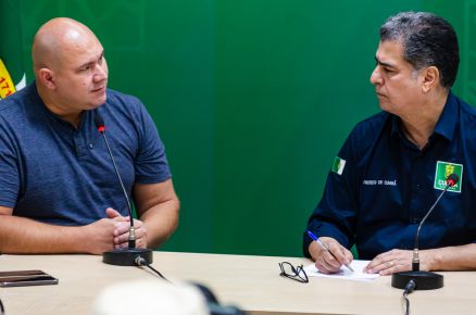 O prefeito eleito Abilio Brunini e o prefeito de Cuiab Emanuel Pinheiro