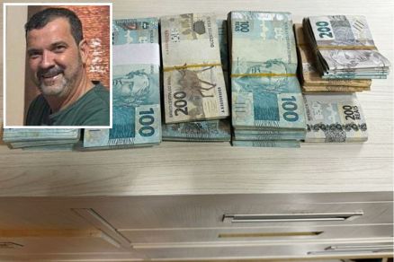 Dinheiro apreendido na casa de Alessandro Rogrio Aguiar (detalhe)