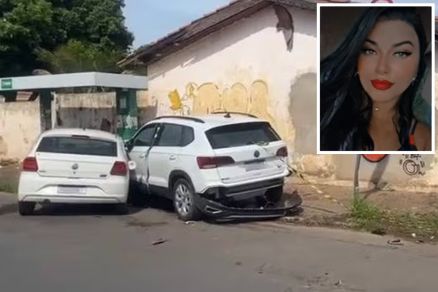 Karla Karoline Pereira Carvalho Neves (detalhe) estava estacionada quando foi atingida 